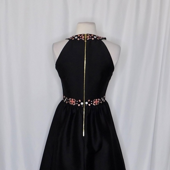 KATE SPADE Black Mosaic Embellished Embroidered Midi Dress Fit N’ Flare Size 0 - Picture 10 of 13